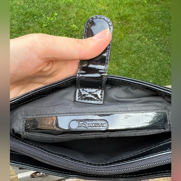 LeSportsac Boutique Leopard Print grey & black Shoulder small Purse - Picture 3 of 12